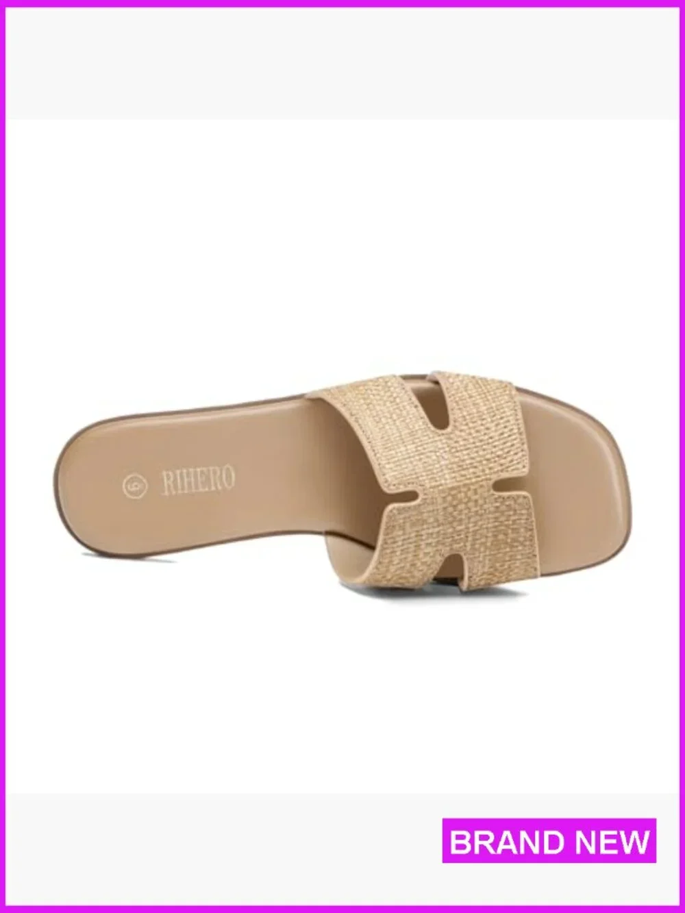 Women's Dressy Flat Slide Sandals Comfortable Slip On Leather Sandals Chic
